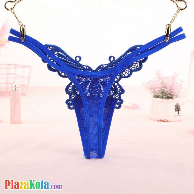 GS354 - Celana Dalam G-String Wanita Kupu-Kupu Tali 2 Biru - Photo 2