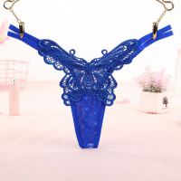 GS354 - Celana Dalam G-String Wanita Kupu-Kupu Tali 2 Biru