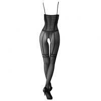 BS216 - Bodystocking Full Body Hitam Transparan Crotchless - 2