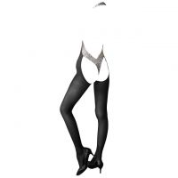 BS221 - Bodystocking Full Body Halterneck Hitam Transparan - Thumbnail 2