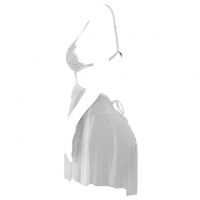 L1235 - Baju Tidur Lingerie Babydoll Mini Dress Putih Transparan Pengait Belakang - 2