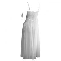 L1237 - Baju Tidur Lingerie Long Gown Gaun Panjang Maxi Dress Putih Transparan - 2