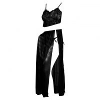 L1239 - Lingerie Long Gown Hitam Transparan