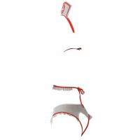 L1245 - Lingerie Costume Cosplay Nurse Suster Perawat Halter Putih Transparan Crotchless Bando - Thumbnail 2