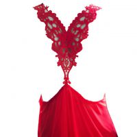 L1249 - Baju Tidur Lingerie Nightgown Sleepwear Midi Dress Merah Transparan - 2