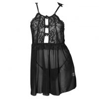 L1250 - Lingerie Nightgown Hitam Transparan