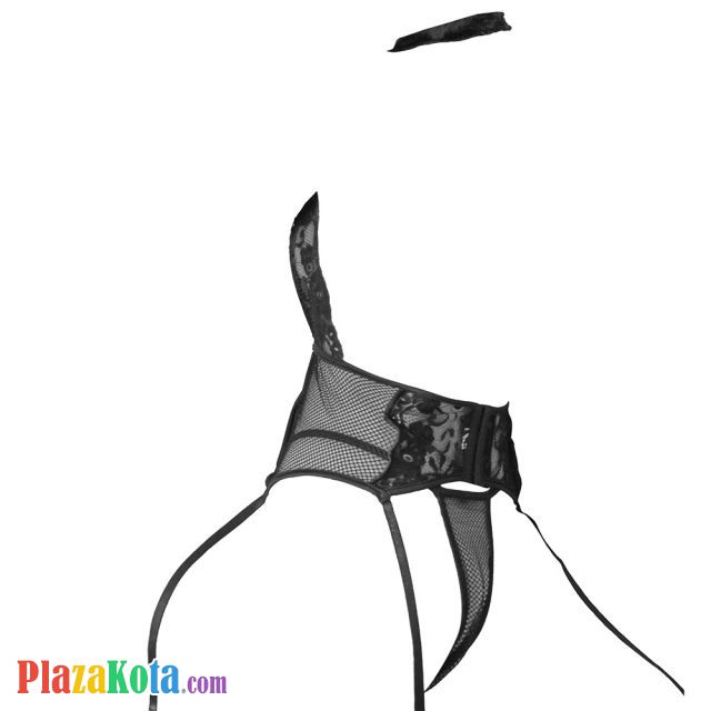 L1251 - Baju Tidur Lingerie Bustier Corset Dress Halter Hitam Transparan Garter Strap Stocking - Photo 2