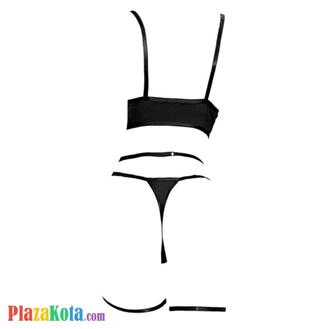B348 - Bra Set Underwire Kawat Hitam Celana Dalam Garter Belt Garter Paha - Photo 2