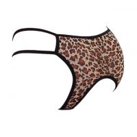 P588 - Celana Dalam Panties Hipster Macan Tutul Coklat Crotchless Tali 2 - Thumbnail 2