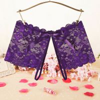 P591 - Celana Dalam Panties Boyshort Ungu Transparan Crotchless