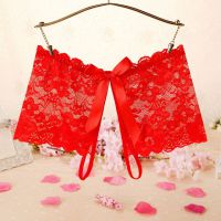 P592 - Celana Dalam Panties Boyshort Merah Transparan Crotchless