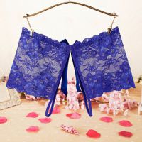 P595 - Celana Dalam Panties Boyshort Biru Transparan Crotchless - Thumbnail 2