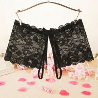 P596 - Celana Dalam Panties Boyshort Hitam Transparan Crotchless - Thumbnail 2