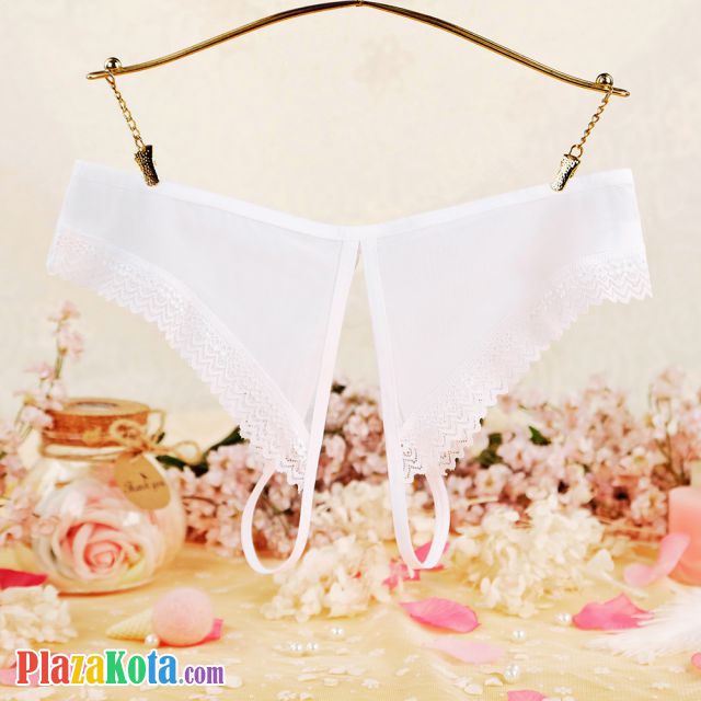 P598 - Celana Dalam Panties Hipster Putih Transparan Crotchless - Photo 2