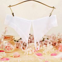 P598 - Celana Dalam Panties Hipster Putih Transparan Crotchless - 2