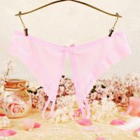 P599 - Celana Dalam Panties Hipster Pink Transparan Crotchless - 2