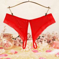 P601 - Celana Dalam Panties Hipster Merah Transparan Crotchless