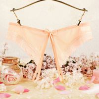 P603 - Celana Dalam Panties Hipster Krem Transparan Crotchless