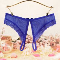 P604 - Celana Dalam Panties Hipster Biru Transparan Crotchless - 2