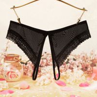 P605 - Celana Dalam Panties Hipster Hitam Transparan Crotchless - 2