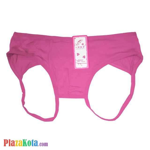 P606 - Celana Dalam Panties Hipster Magenta Crotchless Terbuka Belakang - Photo 1