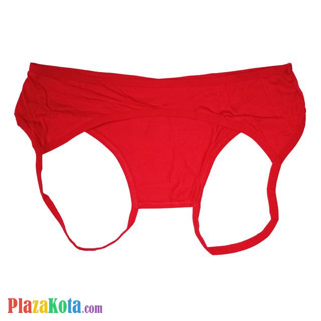 P608 - Celana Dalam Panties Hipster Merah Crotchless Terbuka Belakang - Photo 2
