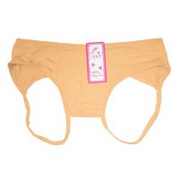 P609 - Celana Dalam Panties Hipster Krem, Crotchless, Terbuka Belakang
