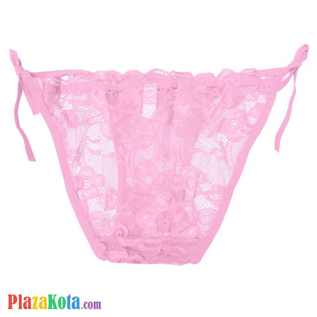 P611 - Celana Dalam Panties Thong Pink Transparan Ikat Samping - Photo 2