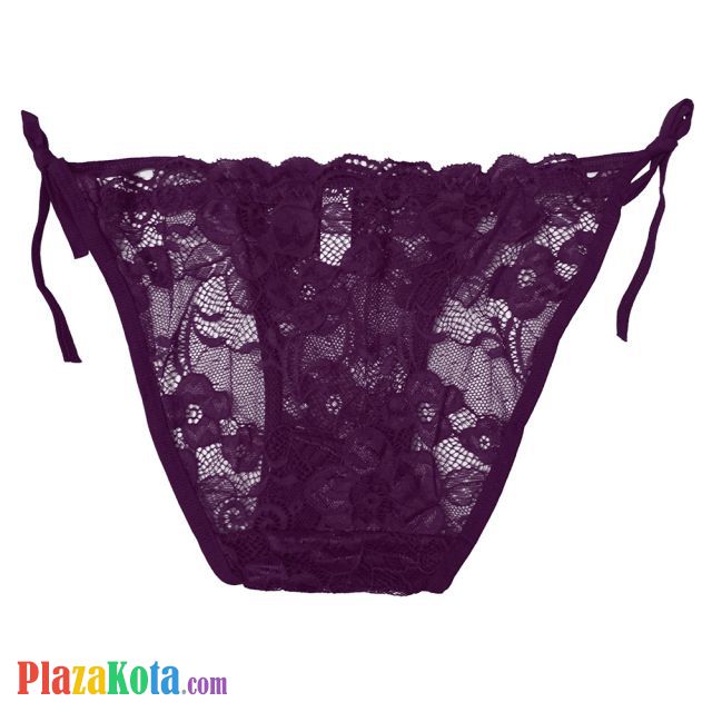 P612 - Celana Dalam Panties Thong Ungu Transparan Ikat Samping - Photo 2