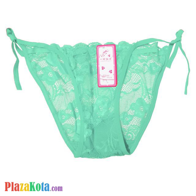 P614 - Celana Dalam Panties Thong Hijau Transparan Ikat Samping - Photo 1