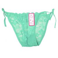 P614 - Celana Dalam Panties Thong Hijau Transparan, Ikat Samping - Thumbnail 1