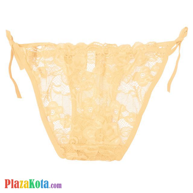 P615 - Celana Dalam Panties Thong Krem Transparan Ikat Samping - Photo 2