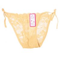 P615 - Celana Dalam Panties Thong Krem Transparan, Ikat Samping - Thumbnail 1