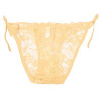 P615 - Celana Dalam Panties Thong Krem Transparan, Ikat Samping - 2