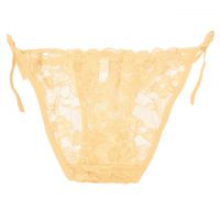 P615 - Celana Dalam Panties Thong Krem Transparan Ikat Samping - 2