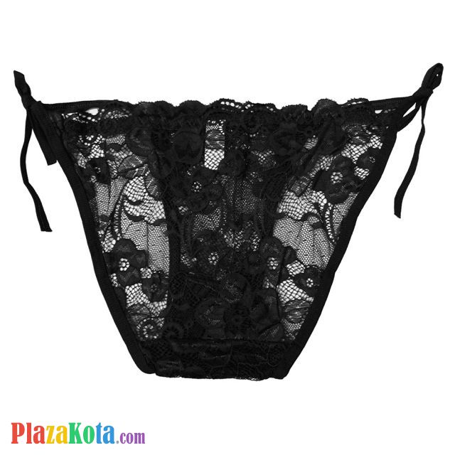 P616 - Celana Dalam Panties Thong Hitam Transparan Ikat Samping - Photo 2