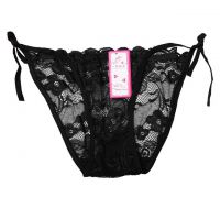 P616 - Celana Dalam Panties Thong Hitam Transparan Ikat Samping