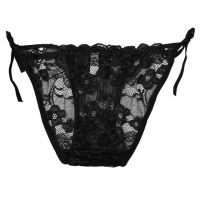 P616 - Celana Dalam Panties Thong Hitam Transparan Ikat Samping - 2