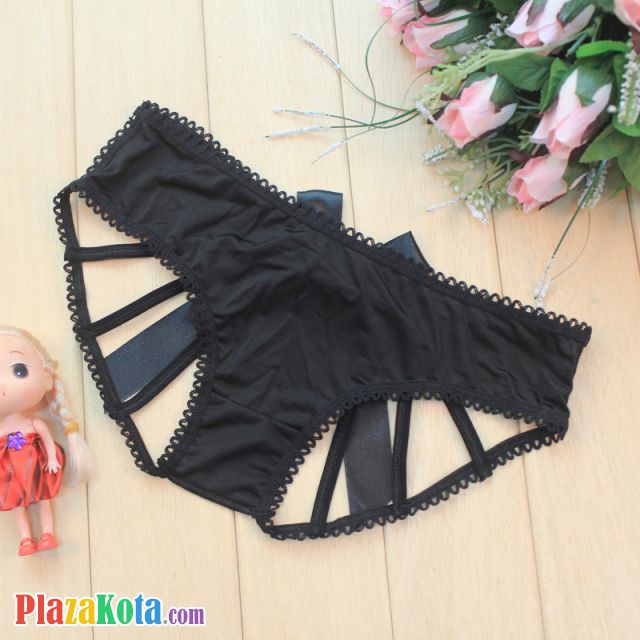 P620 - Celana Dalam Panties Hipster Hitam Pita Terbuka Belakang - Photo 2