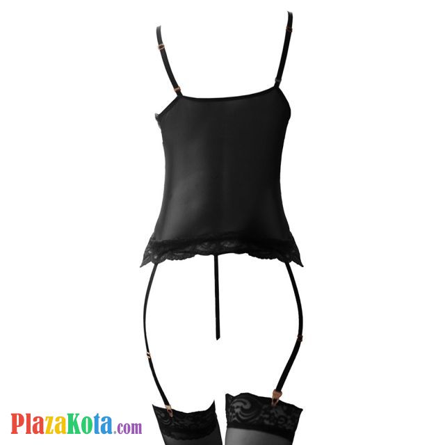 L1282 - Baju Tidur Lingerie Bustier Corset Dress Hitam Transparan Bra Kawat Garter Strap Stocking - Photo 2