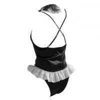 L1283 - Lingerie Costume Cosplay Maid Waitress Pelayan Tali Silang Hitam Kalung Choker Gelang Wristband - Thumbnail 2