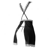 L1288 - Lingerie Costume Cosplay Maid Waitress Pelayan Tali Silang Hitam Transparan - 2