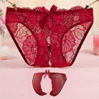 P637 - Celana Dalam Panties Hipster Marun Transparan Terbuka Belakang