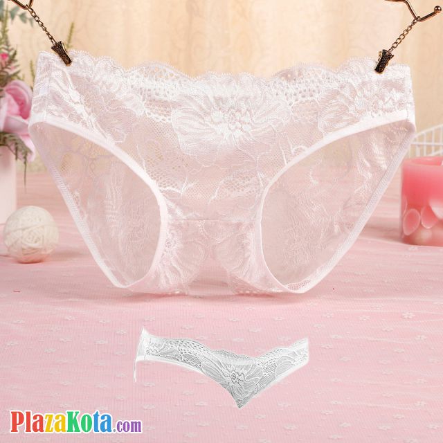 P638 - Celana Dalam Panties Hipster Putih Transparan Terbuka Belakang - Photo 2