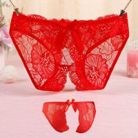 P641 - Celana Dalam Panties Hipster Merah Transparan Terbuka Belakang