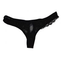 GP073 - Celana Dalam G-String Pria Hitam Transparan Renda Lubang Depan - Thumbnail 2