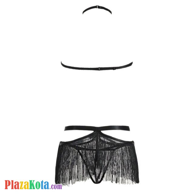 B359 - Bra Set Bralette Halter Hitam Celana Dalam Rumbai - Photo 2