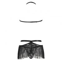 B359 - Bra Set Bralette Halter Hitam Celana Dalam Rumbai - Thumbnail 2