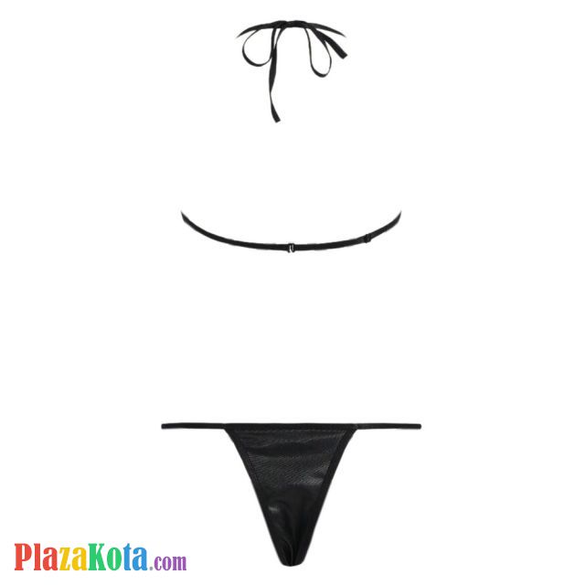 B360 - Bra Set Underwire Kawat Halter Open Cup Hitam Celana Dalam - Photo 2