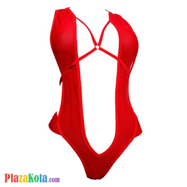 L1300 - Baju Tidur Lingerie Teddy Bodysuit Dress Halter Merah - Photo 1